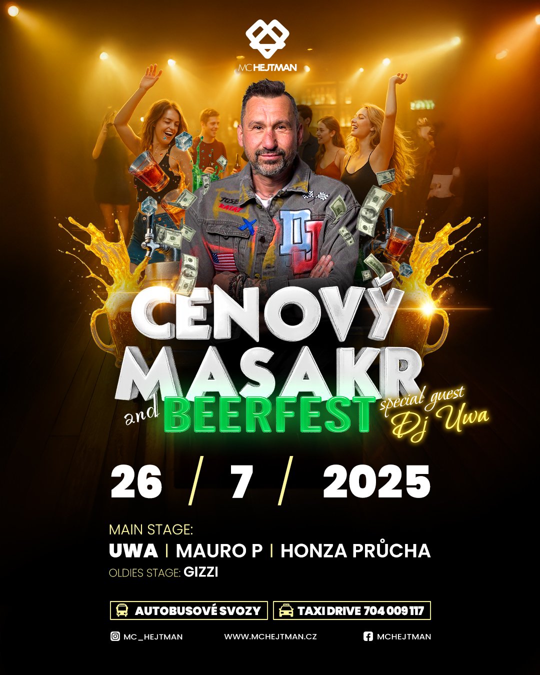 CENOVÝ MASAKR & BEER FEST with Uwa 26/7/2025 MC HEJTMAN